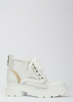 Белые ботинки в сетку Tommaso Marino на толстой подошве, фото